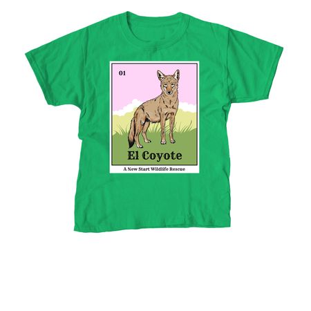 Coyote Loteria, a Irish Green Youth Unisex Tee