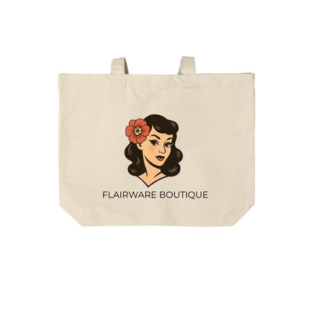 Flair Tote, a Natural Cotton Canvas Tote Bag