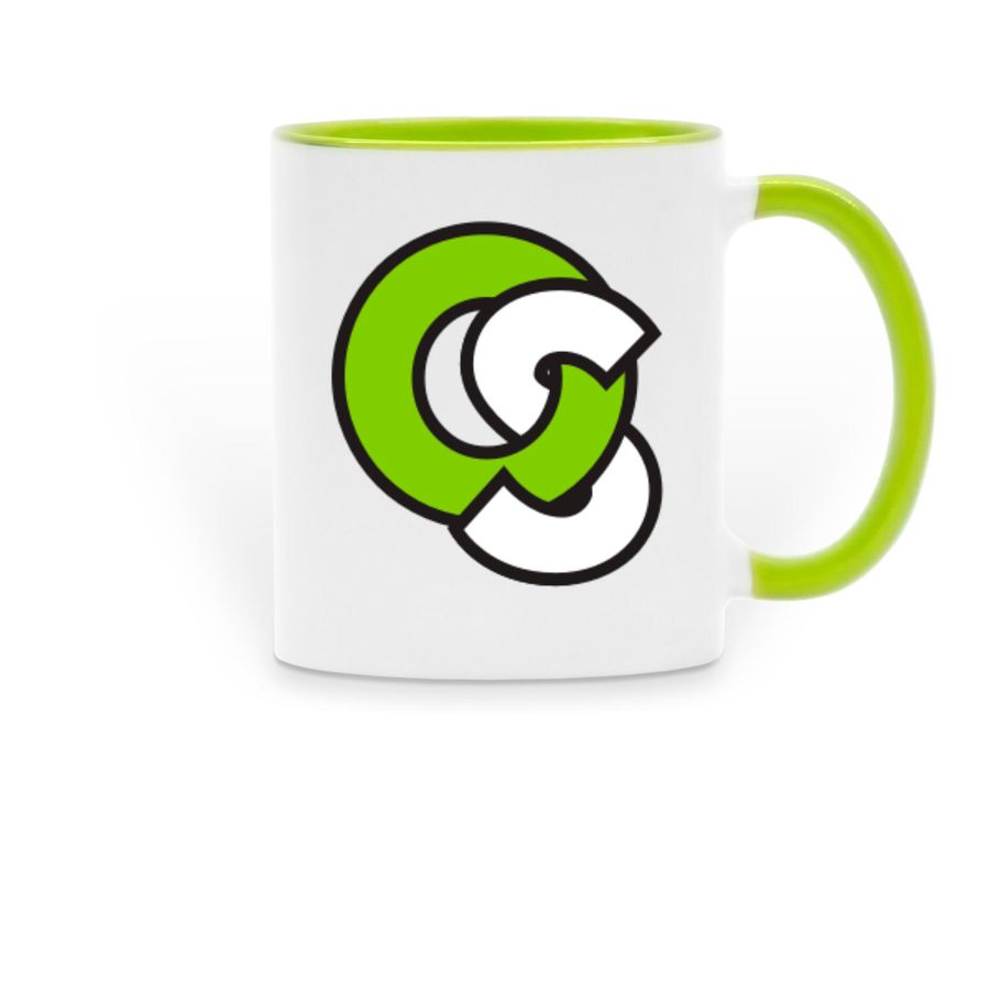 OSNews Coffee Mug, a Green Two-Tone Ceramic Mug
