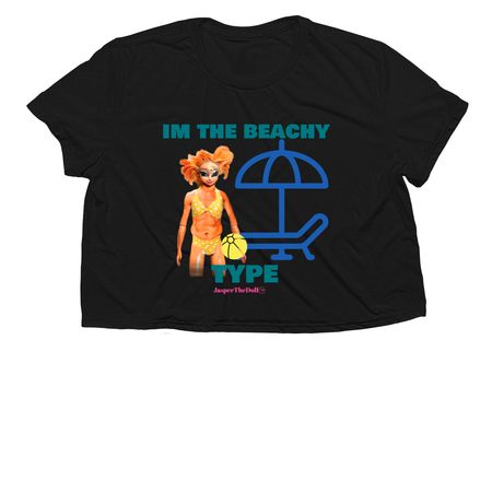 Beach Gremlins unite, a Black Women?s Flowy Cropped Tee