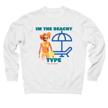 Beach Gremlins unite, a White Pigment Dyed Crewneck Sweatshirt