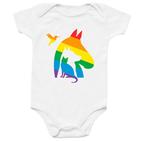 For Infants (Rainbow), a White Infant Onesie