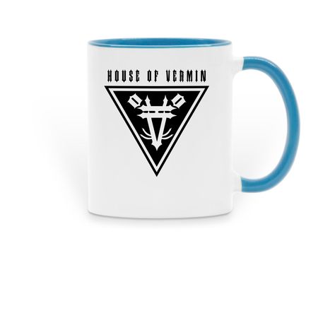 Start your morning with us!, a Light Blue Two-Tone Ceramic Mug