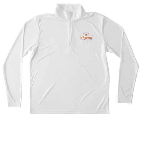 Men's White Performance Quarter Zip, a White Unisex Performance Quarter Zip Pullover