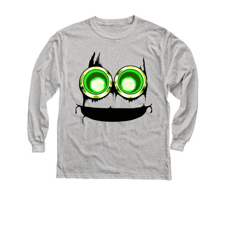Banana Eats: Banana Face, a Sport Grey Youth Long Sleeve Tee