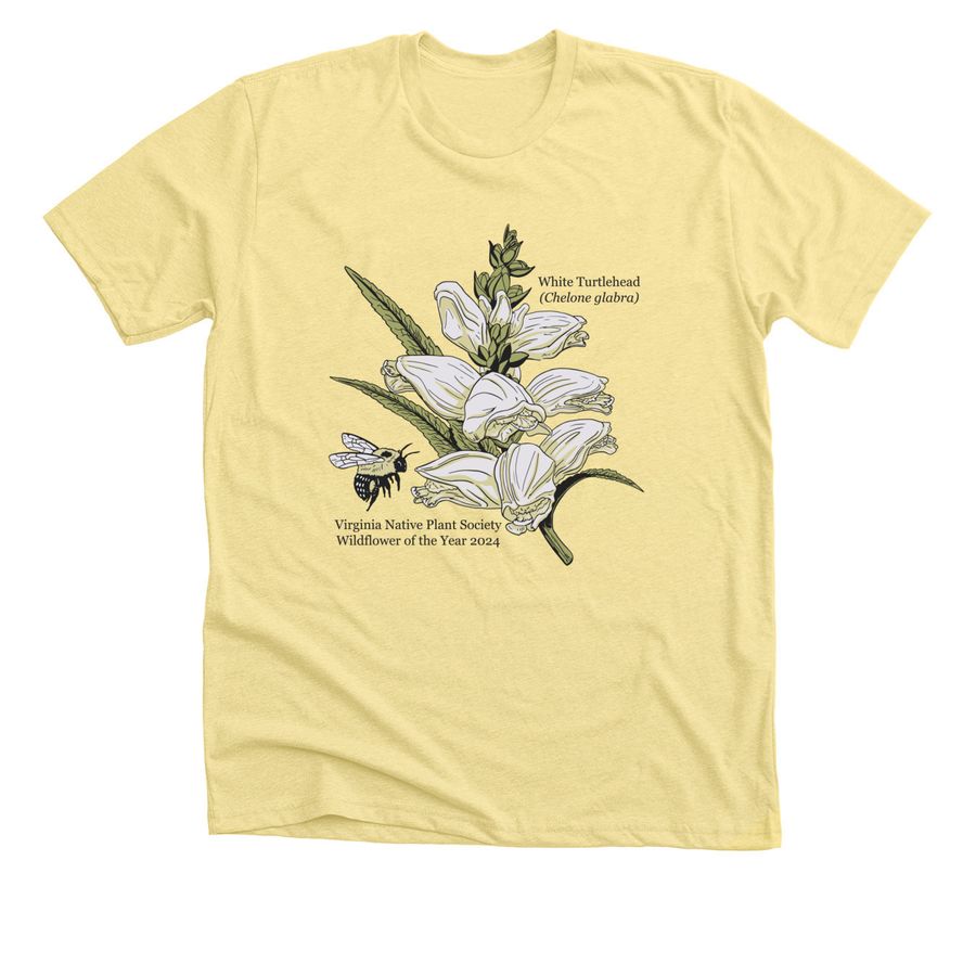 White Turtlehead - Dark Font, a Heather Yellow Gold Premium Unisex Tee