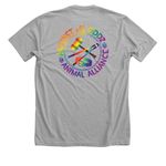 Protect All Beings, a Athletic Heather Premium Unisex Tee (back-view)