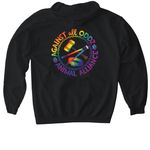 Protect All Beings, a Black Gildan Softstyle Pullover Hoodie (back-view)