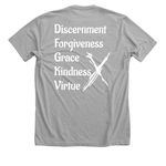 5 Blessings, a Athletic Heather Premium Unisex Tee (back-view)