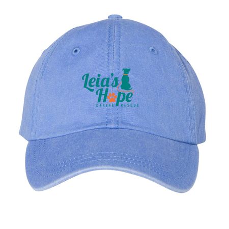 Ball cap, a Periwinkle Printed Pigment Dye Baseball Cap