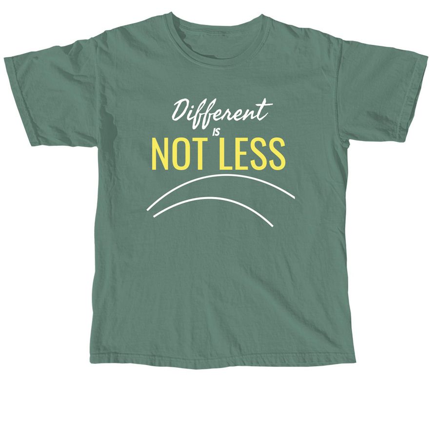 Different Not Less, a Light Green Comfort Colors Unisex Tee