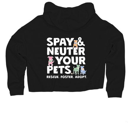 PHPDR Spay & Neuter, a Black Women?s Lightweight Cropped Hoodie