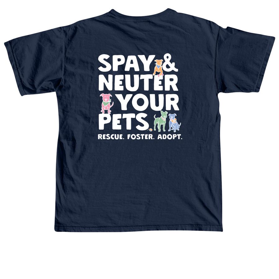 PHPDR Spay & Neuter, a True Navy Comfort Colors Unisex Tee