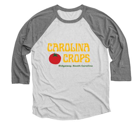 Carolina Crops shirts, a Premium Heather and Heather White 3/4 Sleeve Baseball Tee