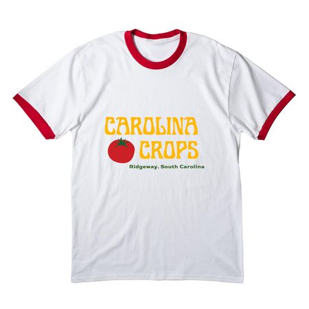 Carolina Crops shirts, a White/ Red Cotton Ringer Tee