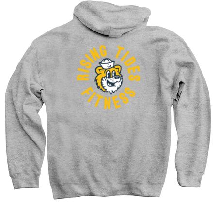 Flag N' Badge the Hoodie, a Sport Grey Pullover Hoodie (back-view)