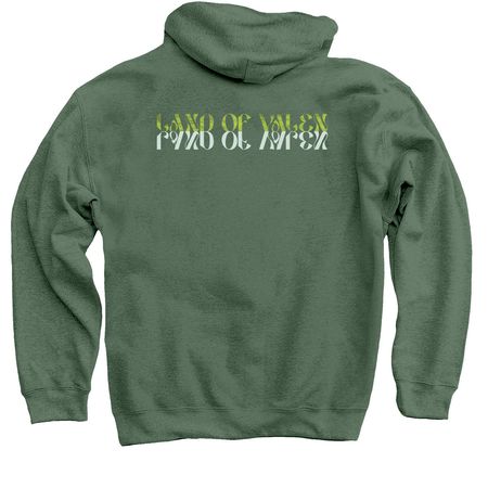 VELVETEEN RABBIT Green Graphic, a Military Green Pullover Hoodie (back-view)