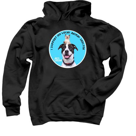 Pets Lifeline Supporter, a Black Pullover Hoodie