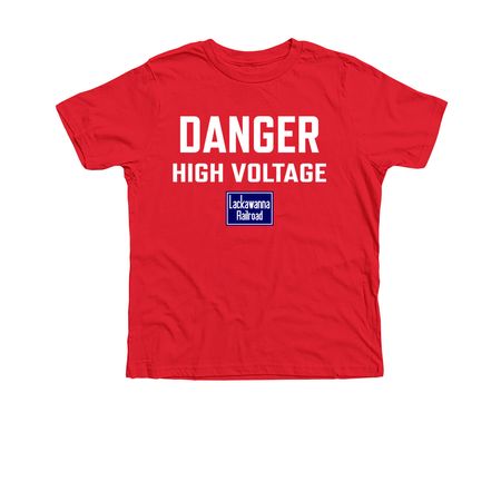 DL&W High Voltage Sign, a Heather Red Premium Youth Tee