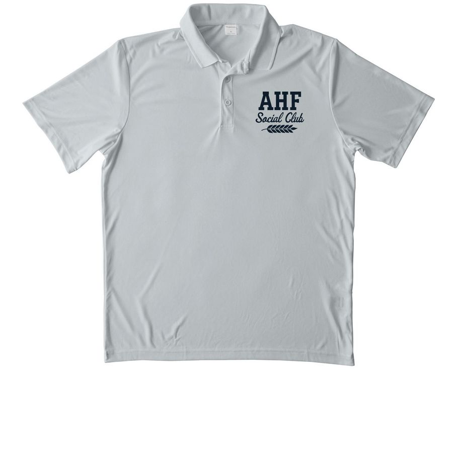 AHF Social Club Performance Material&nbsp;, a Silver Unisex Performance Polo