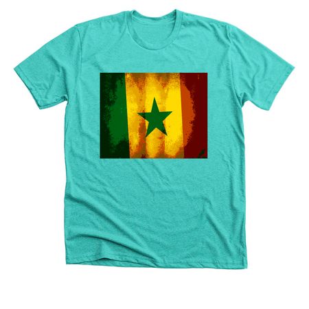 Flag -Senegal, a Heather Sea Green Premium Unisex Tee