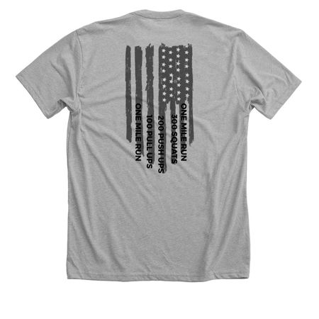 Murph Shirts - Black Text, a Athletic Heather Premium Unisex Tee (back-view)