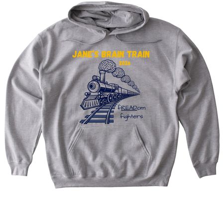 Jane's Brain Train, a Sport Grey Gildan Softstyle Pullover Hoodie