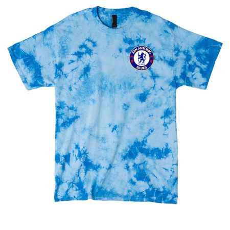 San Antonio Blues badge, a Sky Blue Crystal Tie Dye Tee