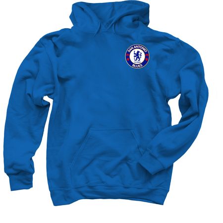 San Antonio Blues badge, a Royal Blue Pullover Hoodie