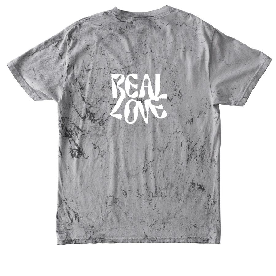 Real Love, a Smoke Comfort Colors Colorblast Tee (back-view)