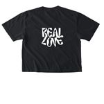 Real Love, a Black Comfort Colors Boxy Tee (back-view)