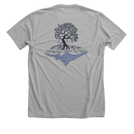ISD 2026 (Atlantic Ocean logo), a Athletic Heather Premium Unisex Tee (back-view)