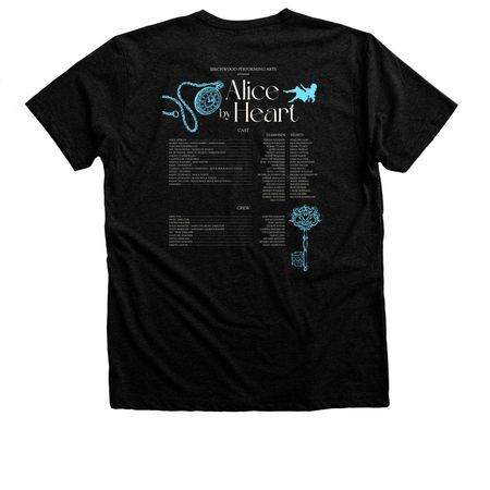 Alice By Heart, a Black Heather Premium Unisex Tee (back-view)