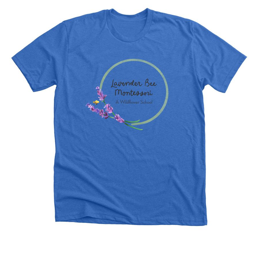 Adult and Youth shirt, a Heather True Royal Premium Unisex Tee