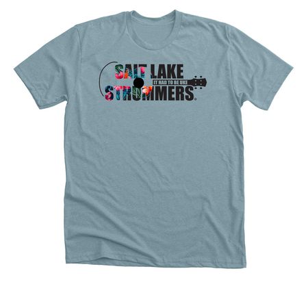 Island Vibe Strummers T, a Heather Blue Lagoon Premium Unisex Tee
