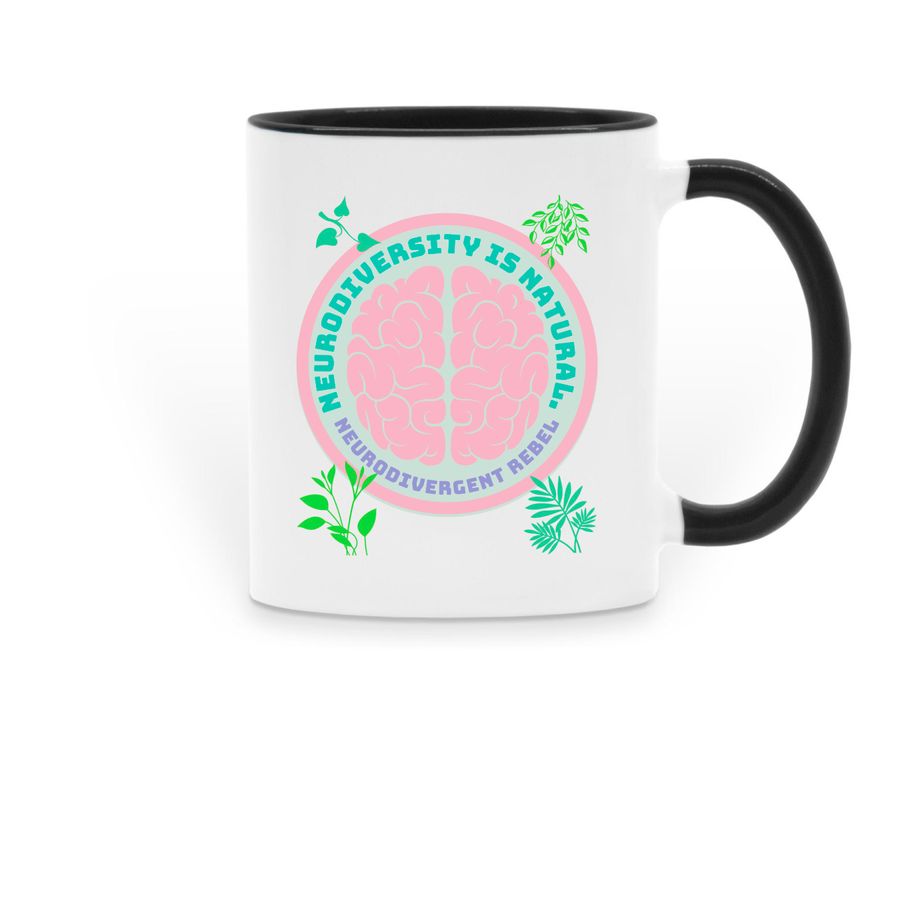 NeuroDiversity is Natural Coffee Mug, a Black Two-Tone Ceramic Mug