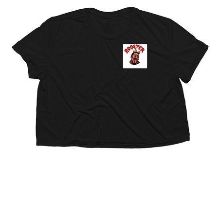 ROOSTER MERCH, a Black Women?s Flowy Cropped Tee