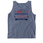 4th of July, a Blue Jean Comfort Colors Tank Top (back-view)