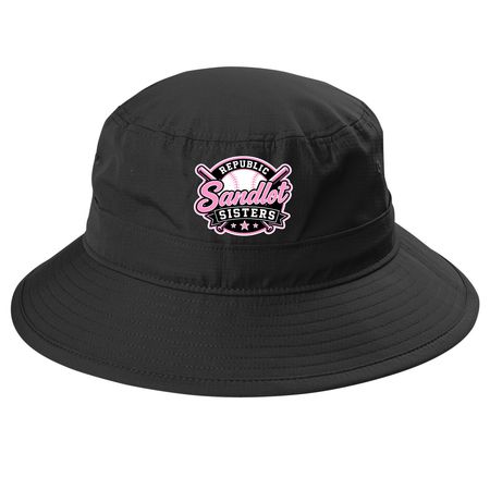 Sandlot Sisters Hats, a Black Printed UV Bucket Hat