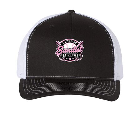 Sandlot Sisters Hats, a Black/ White Printed Five-Panel Trucker Cap