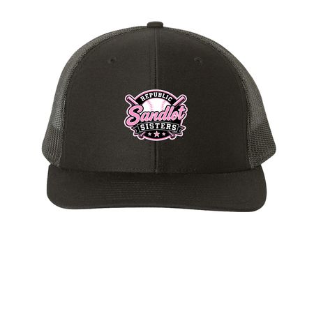 Sandlot Sisters Hats, a Black Printed Snapback Trucker Cap