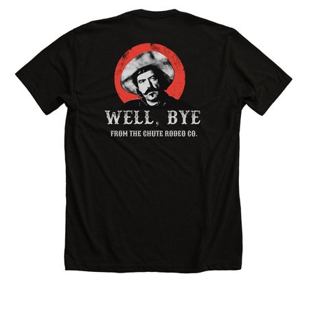 Well Bye, a Solid Black Blend Premium Unisex Tee (back-view)