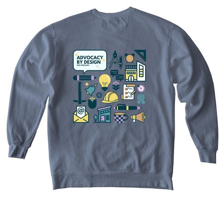 IIDA IN Demand Design Expertise!, a Blue Jean Comfort Colors Crewneck Sweatshirt (back-view)