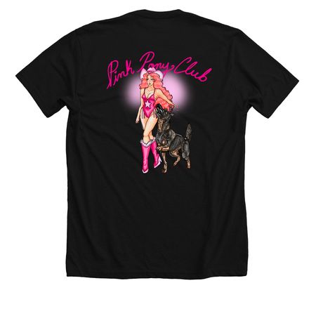 Pink Pony Club, a Solid Black Blend Premium Unisex Tee (back-view)