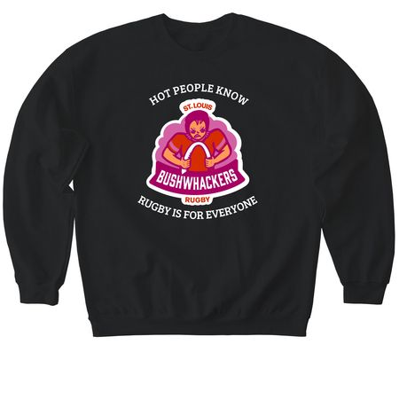 hot people know ?????, a Black Softstyle Crewneck Sweatshirt