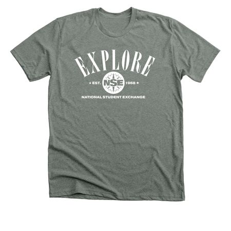 EXPLORE T-shirt, a Deep Heather Premium Unisex Tee