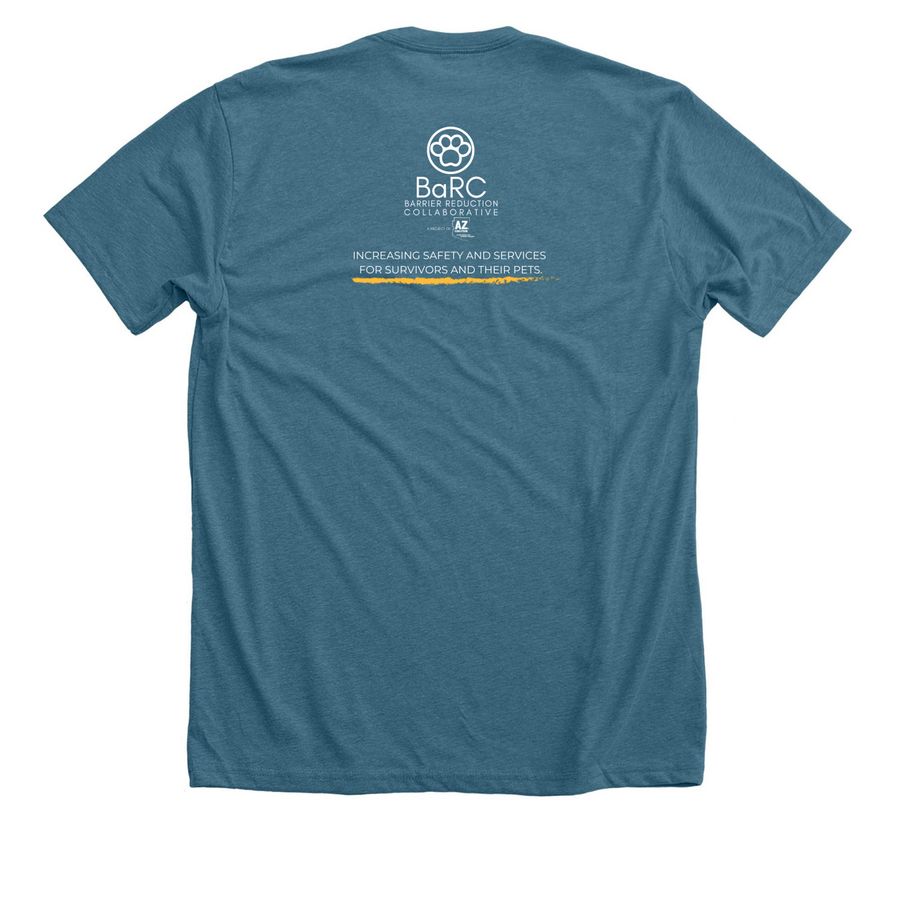 BaRC Dog Collection, a Heather Deep Teal Premium Unisex Tee (back-view)