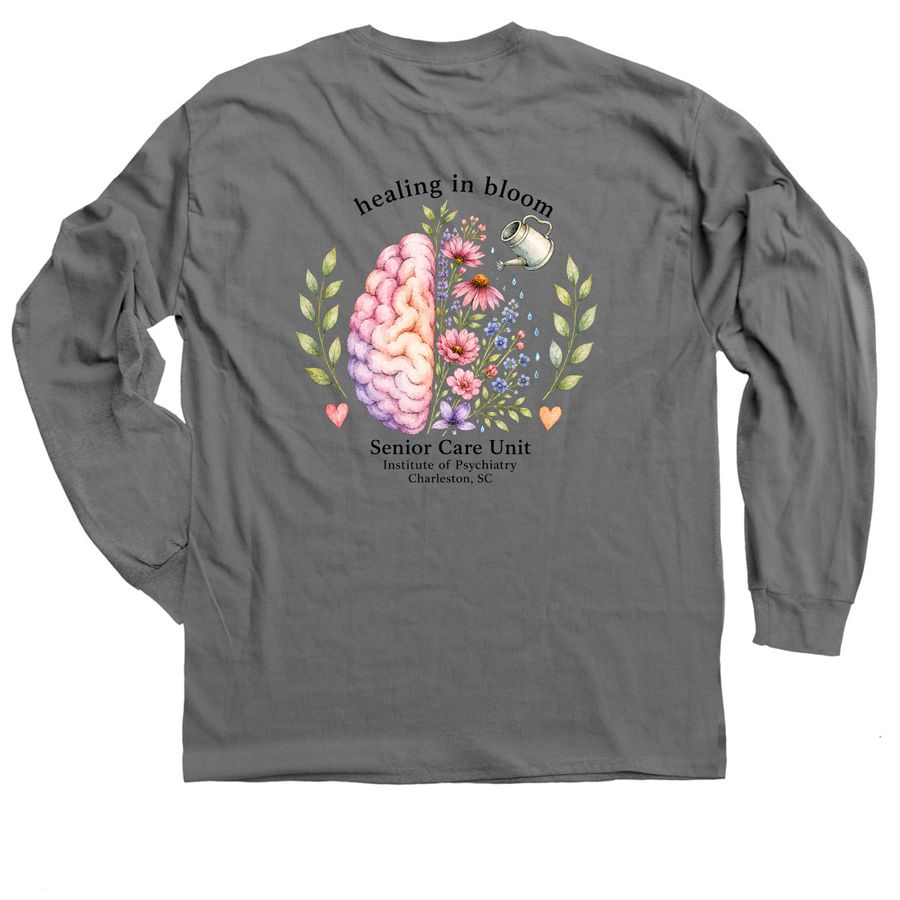 Healing in Bloom, a Charcoal Classic Long Sleeve Tee