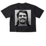 Gavin, a Black Comfort Colors Boxy Tee (back-view)