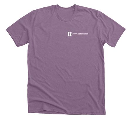2026 Conference Tee, a Heather Purple Premium Unisex Tee (back-view)